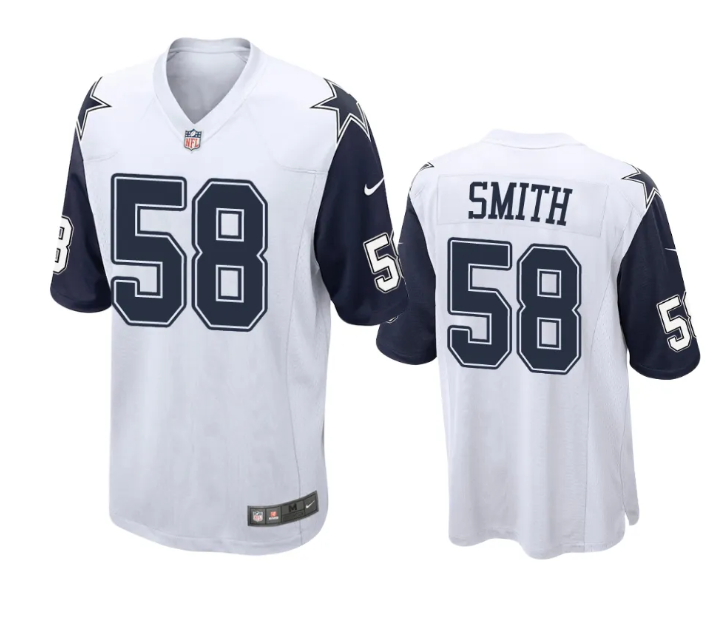 Dallas Cowboys #58 Mazi Smith White Thanksgiving Stitched Football Jersey - Click Image to Close